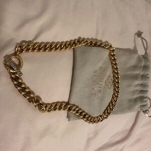 Kendra Scott Gold Chain Necklace Toggle Clasp w/ Dust Bag